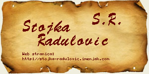 Stojka Radulović vizit kartica